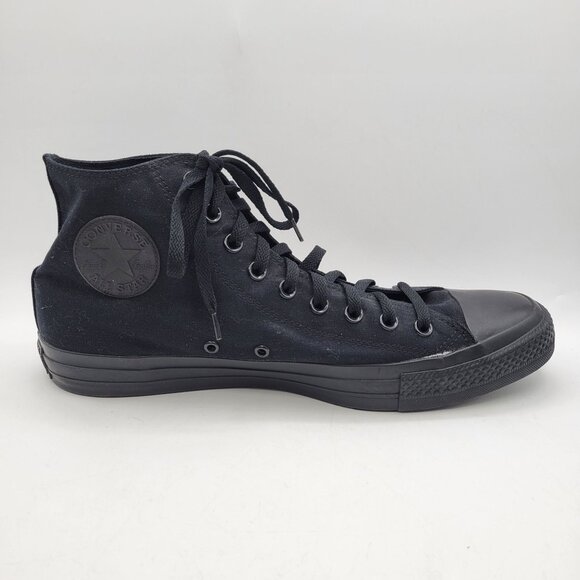 Converse Chuck Taylor All Star High Top Shoes Triple Black Sneakers Mens size 15 - Picture 5 of 10